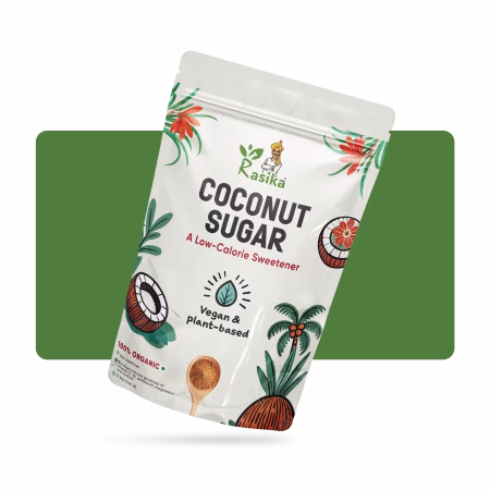 Rasika Coconut Sugar – vegan, plant-based low-calorie sweetener in premium sealable pouch
